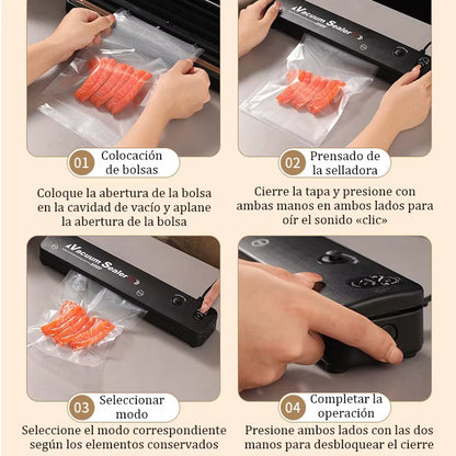 Vacuum Packaging Machine 220V/110V, 10 Free Vacuum Bags, Household Food Vacuum Sealing Machine, Kitchen Plastic Sealing Machine